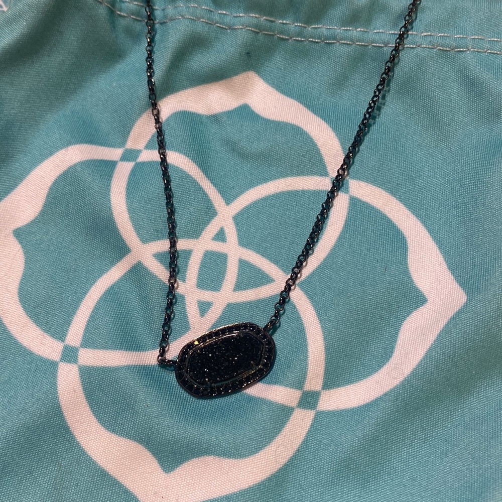 Kendra Scott Prototype Pave Gunmetal and Black Drusy Lux Elisa